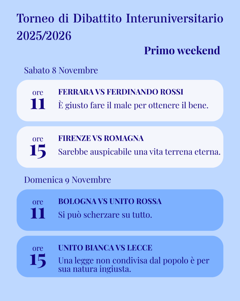 Fase a gironi – VI Torneo di Dibattito Interuniversitario